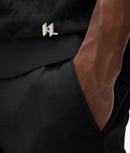 Karl Lagerfeld Monogram Short-Sleeved Sweater Black