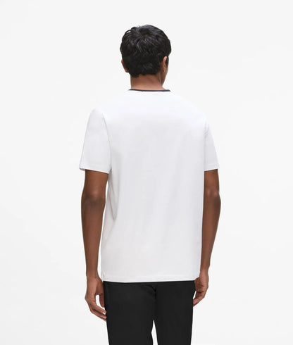 Karl Lagerfeld Contrast V-Neck T-Shirt White