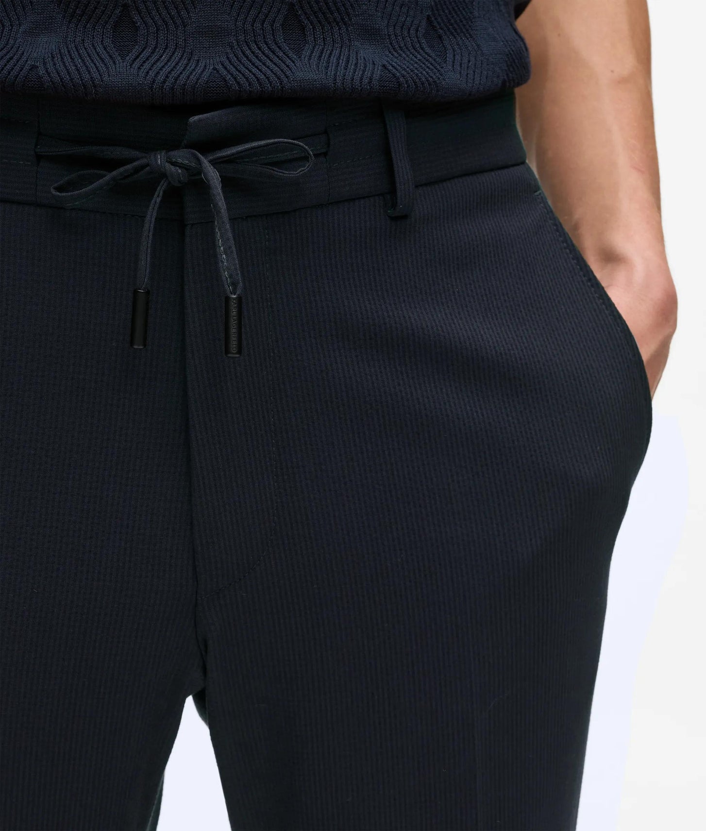 Karl Lagerfeld Drawcord Waist Pants Navy