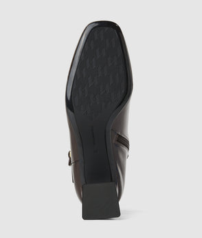 KarlLagerfeld Kautograph Glossy Moon Shoulder Bag Tobacco