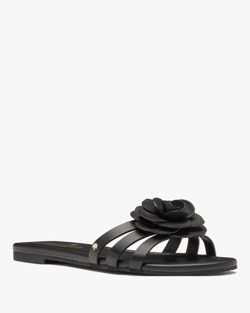 Katespade Flora Slide Sandal Black