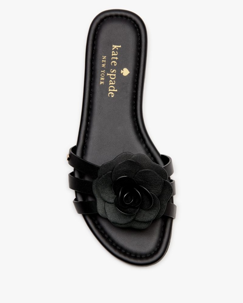 Katespade Flora Slide Sandal Black