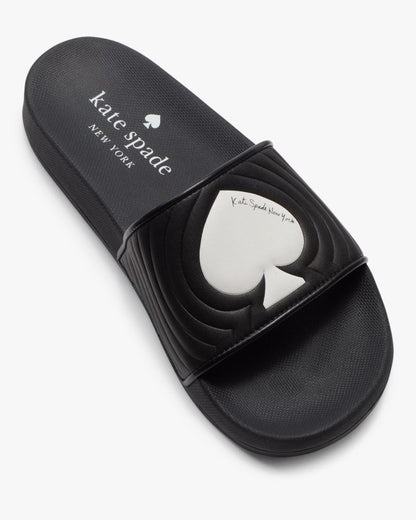 Katespade Splash Pool Slide Optic White Black