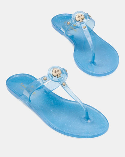 Katespade Kendall Jelly T Strap Sandal Montauk Blue