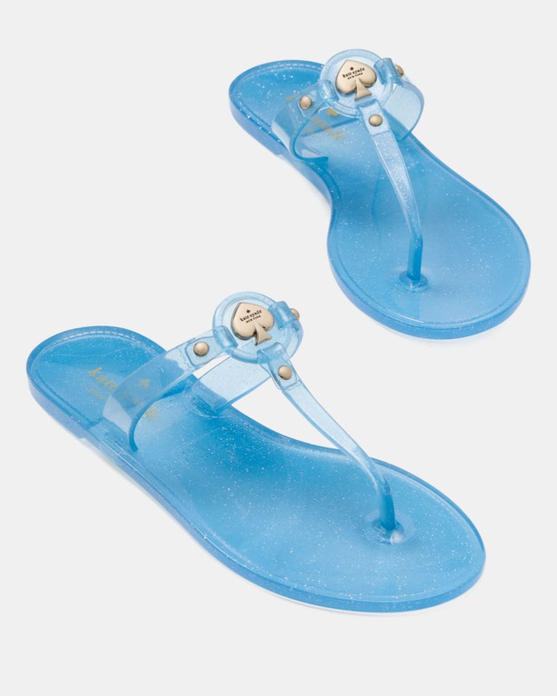 Katespade Kendall Jelly T Strap Sandal Montauk Blue