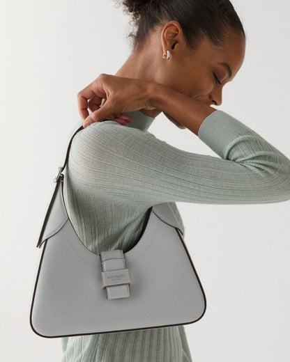 KateSpade Nouveau Small Shoulder Bag Platinum Grey