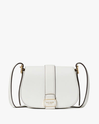 KateSpade Nouveau Mini Saddle Bag True White