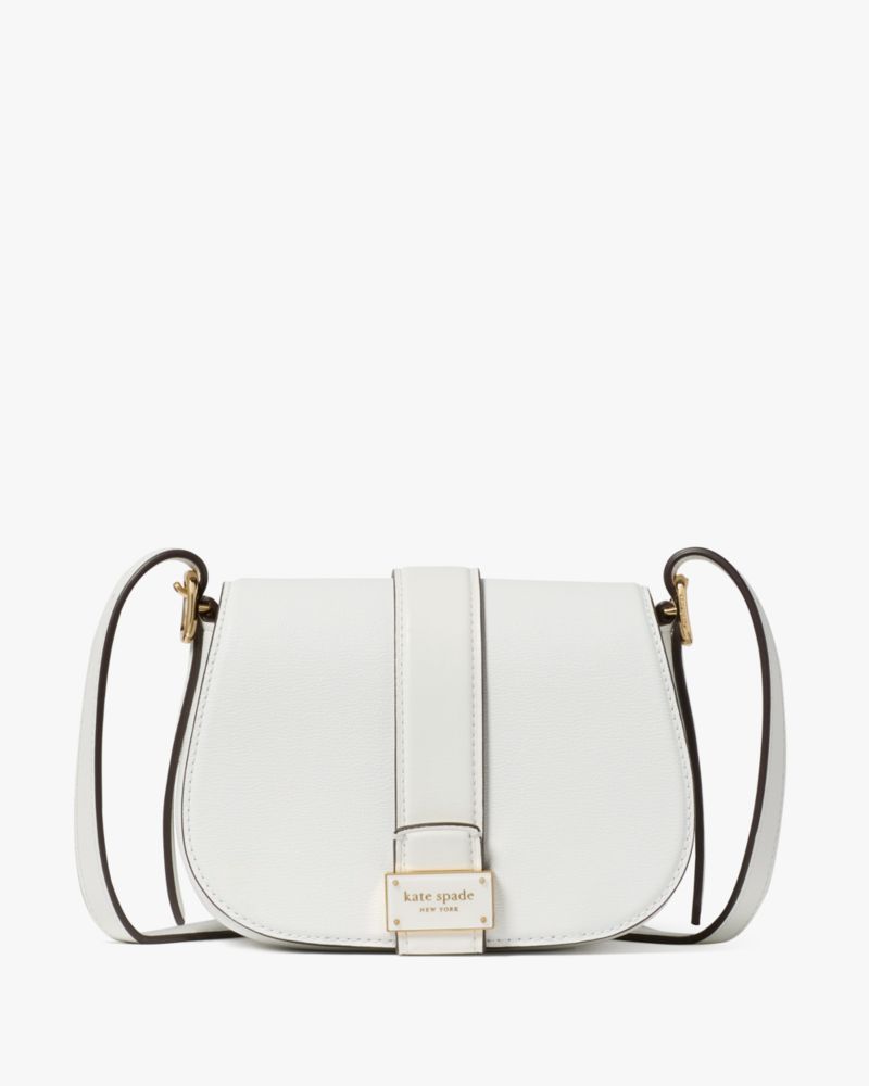 KateSpade Nouveau Mini Saddle Bag True White