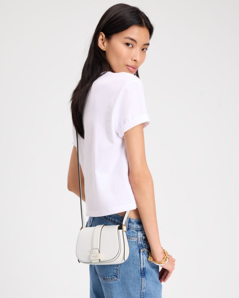 KateSpade Nouveau Mini Saddle Bag True White