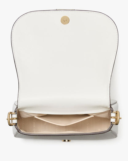 KateSpade Nouveau Mini Saddle Bag True White