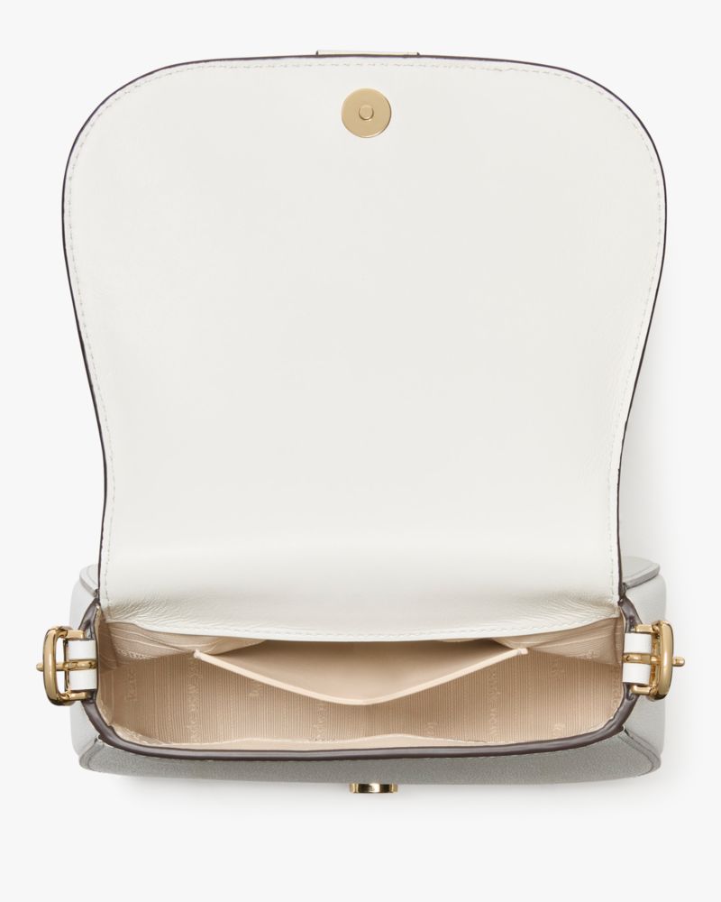 KateSpade Nouveau Mini Saddle Bag True White