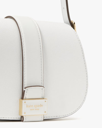 KateSpade Nouveau Mini Saddle Bag True White