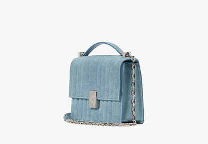 Deco Quilted Chain Shoulder Bag Blue Multi Blue Multi