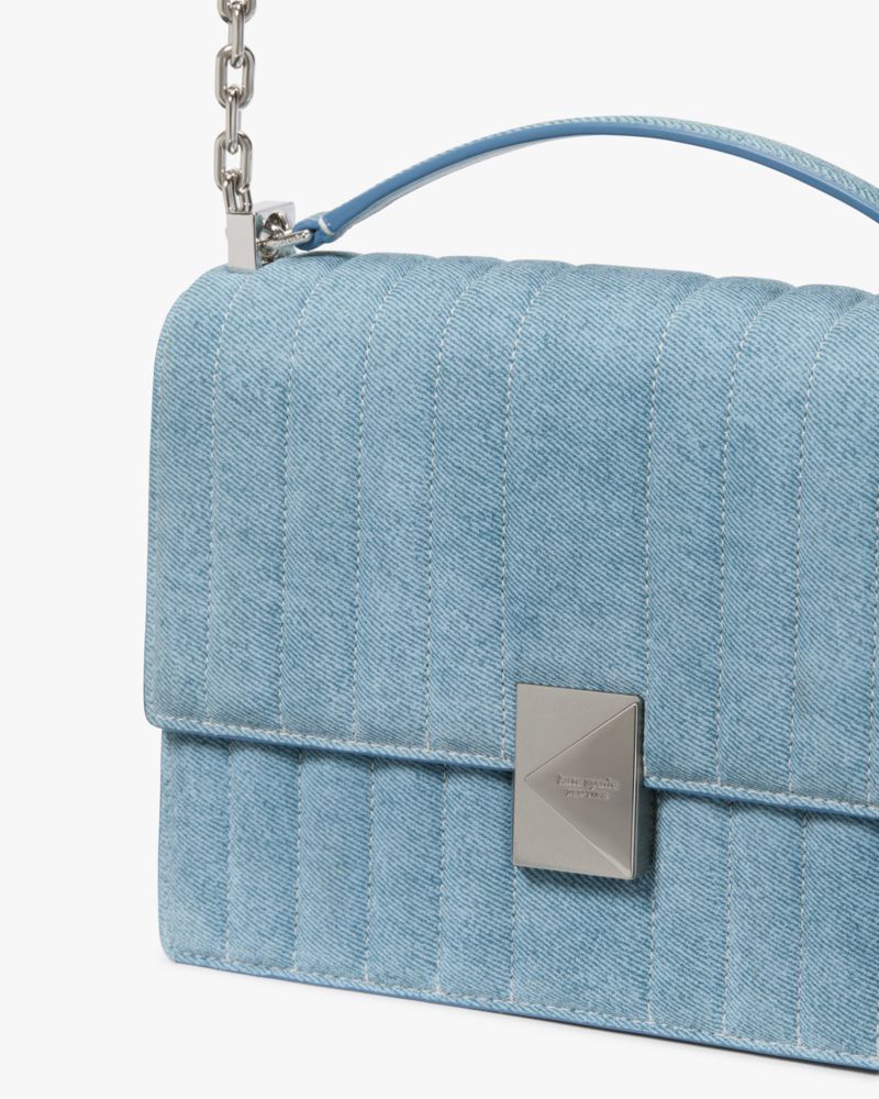 KateSpade Deco Quilted Chain Shoulder Bag Blue Multi