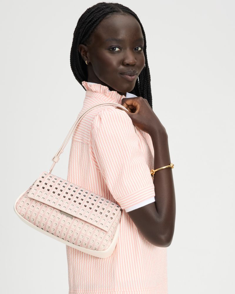 KateSpade Grace Perforated Convertible Shoulder Bag Cream Multi