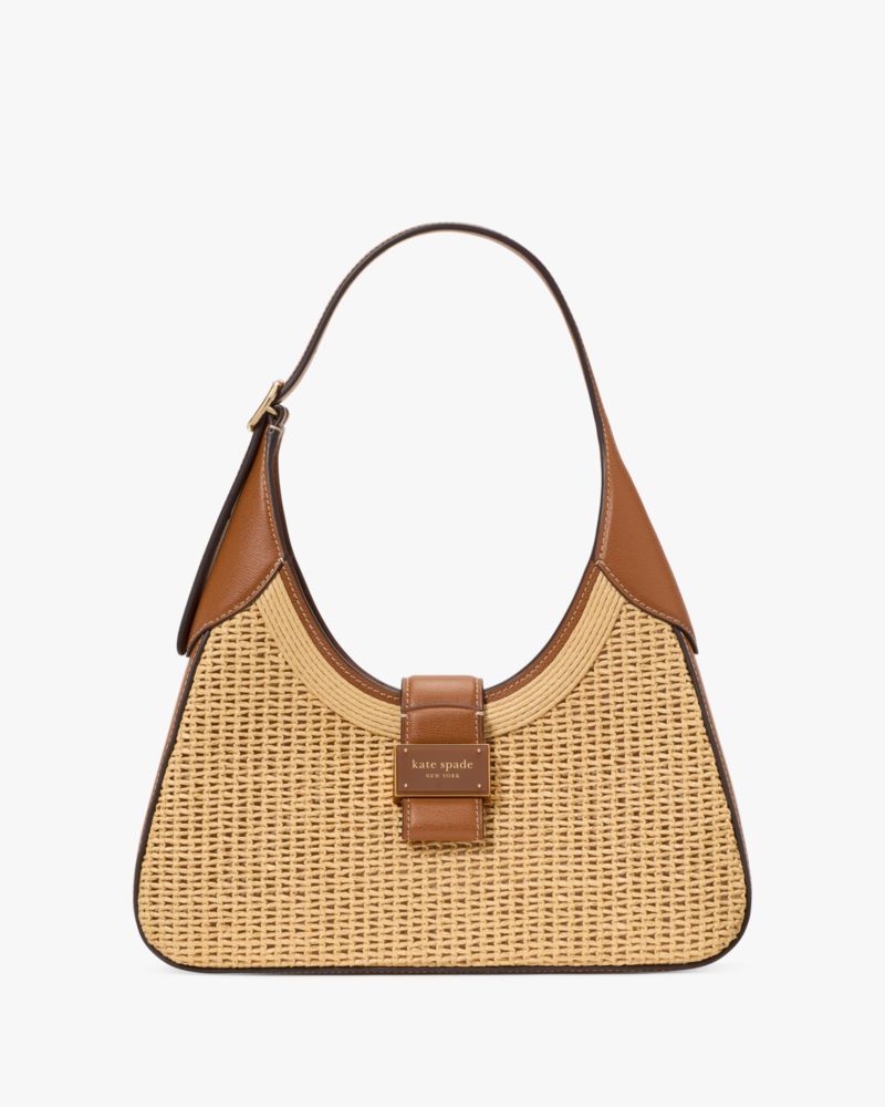 KateSpade Nouveau Straw Small Shoulder Bag Cavern Clay Multi