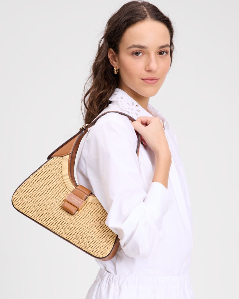 KateSpade Nouveau Straw Small Shoulder Bag Cavern Clay Multi