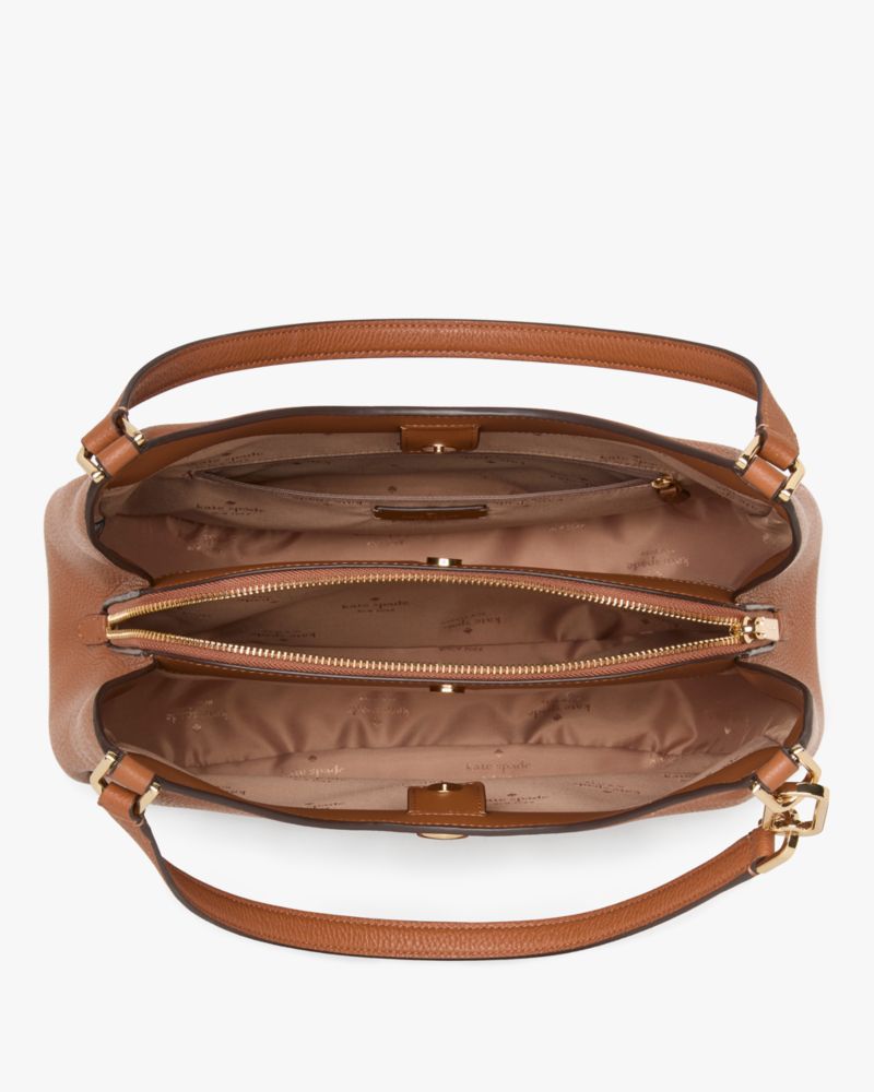 KateSpade Kayla Large Triple Compartment Shoulder Bag Warm Gingerbread