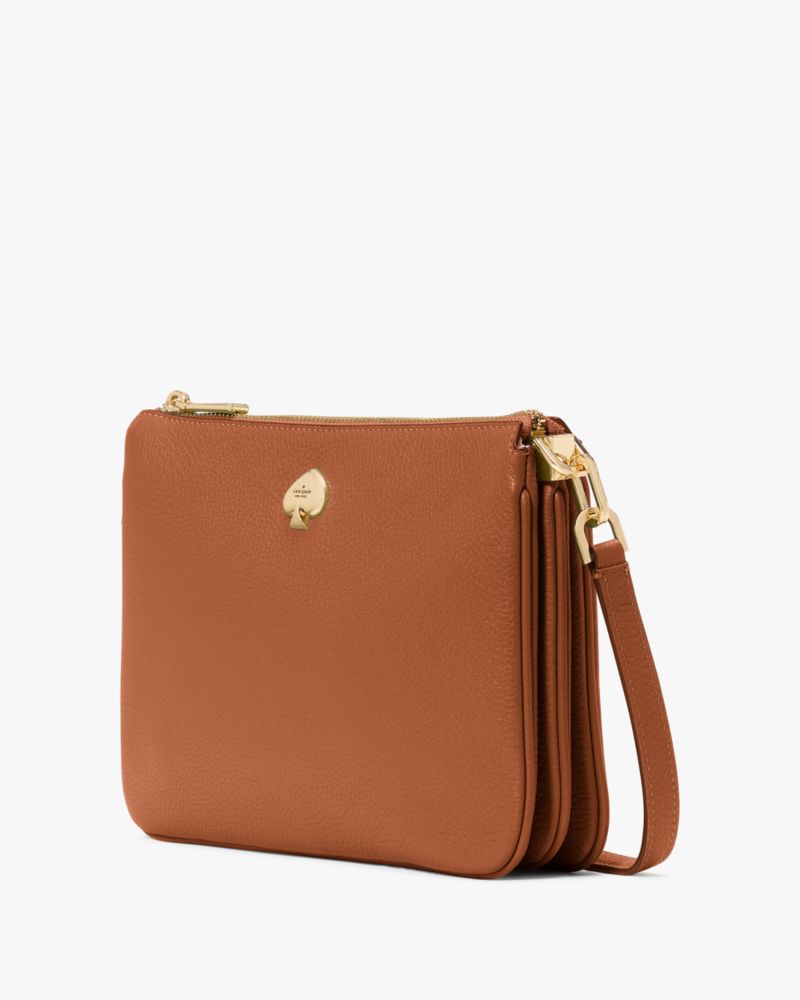 KateSpade Kayla Small Triple Compartment Crossbody Warm Gingerbread
