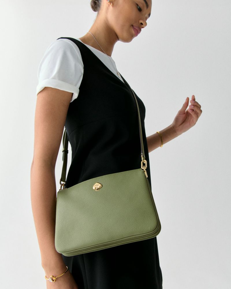 KateSpade Kayla Small Triple Compartment Crossbody Cedar Stand