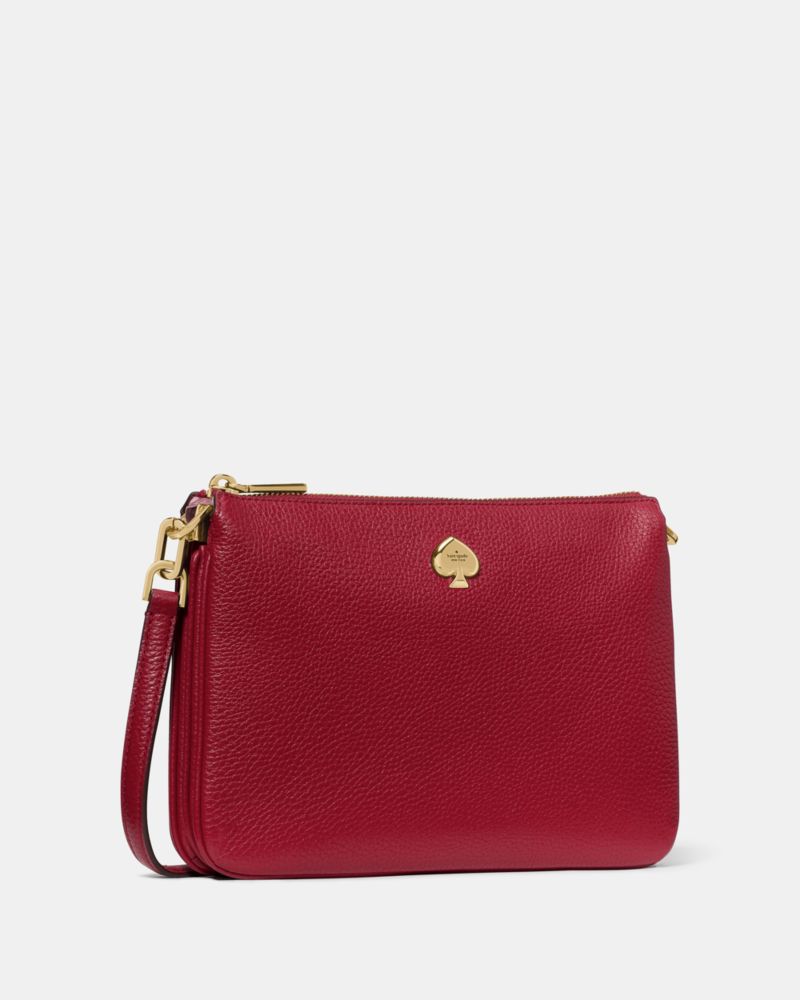 KateSpade Kayla Small Triple Compartment Crossbody Perfect Cherry