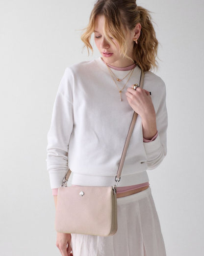 KateSpade Kayla Triple Crossbody Bag Powdered Sugar