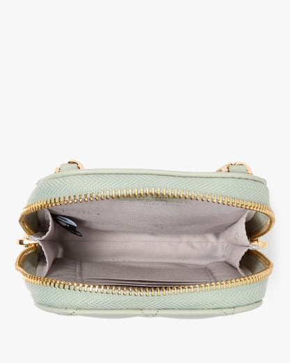 KateSpade Carey Quilted Studded Phone Chain Crossbody Sage Bundle