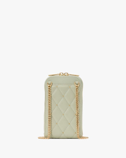 KateSpade Carey Quilted Studded Phone Chain Crossbody Sage Bundle