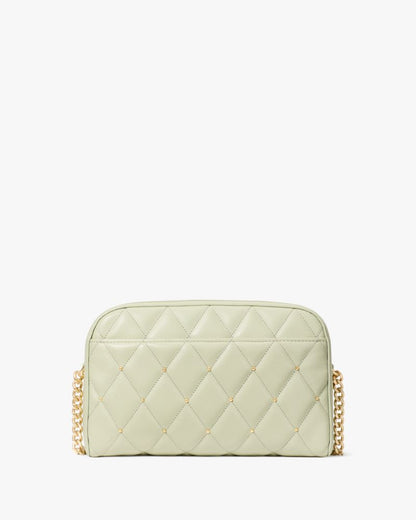 KateSpade Carey Quilted Studded Chain Camera Bag Sage Bundle