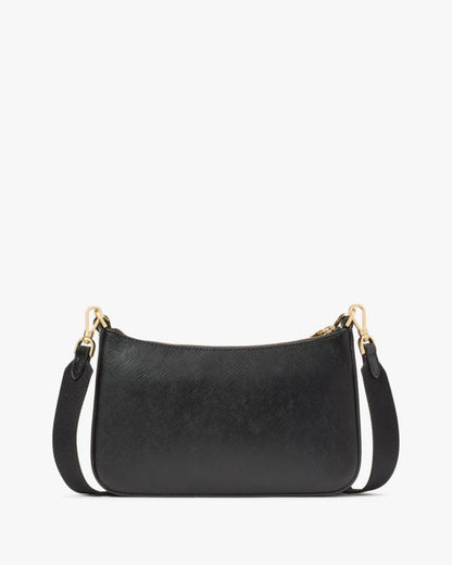 KateSpade Duet Floral Applique Small Crossbody Black