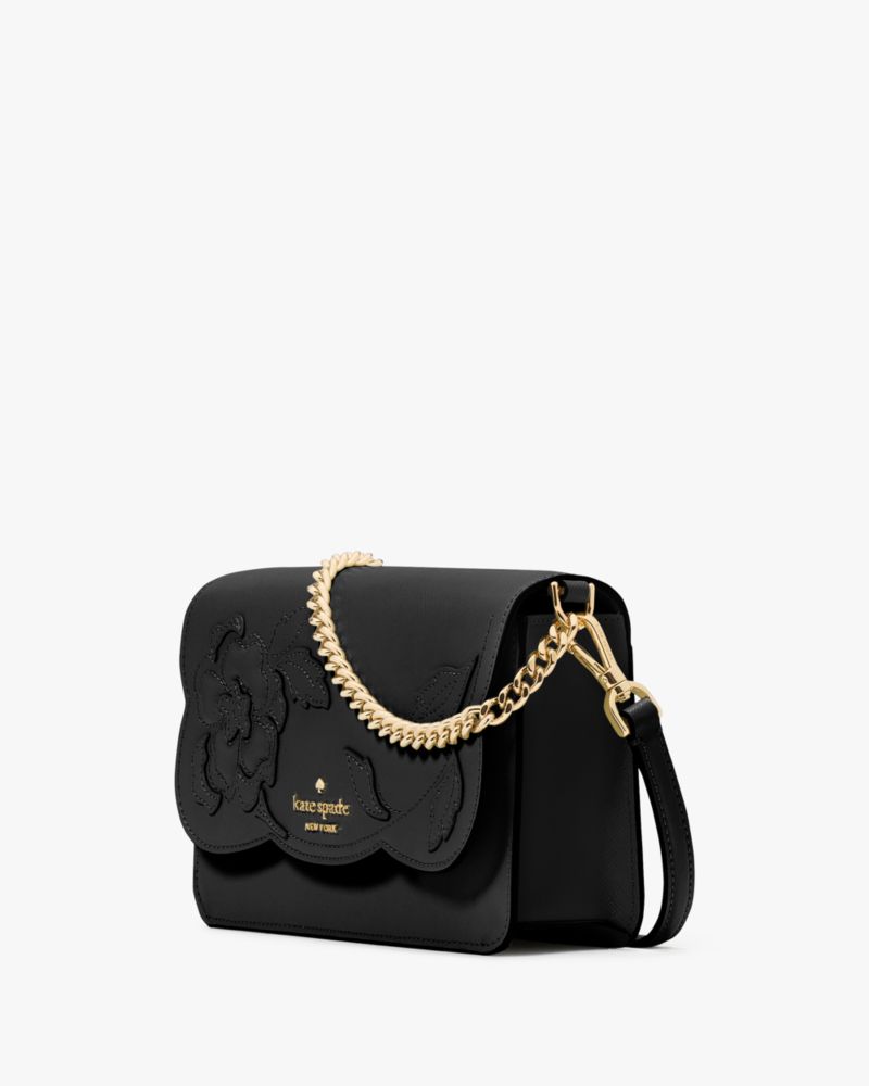 KateSpade Madison Floral Applique Willow Mini Crossbody Black