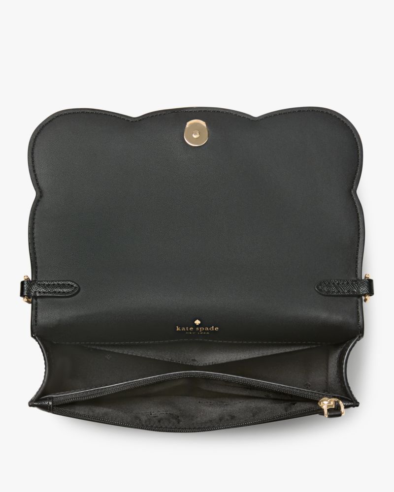 KateSpade Madison Floral Applique Willow Mini Crossbody Black