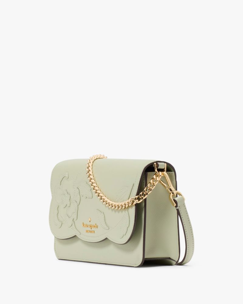 KateSpade Madison Floral Applique Willow Mini Crossbody Sage Bundle