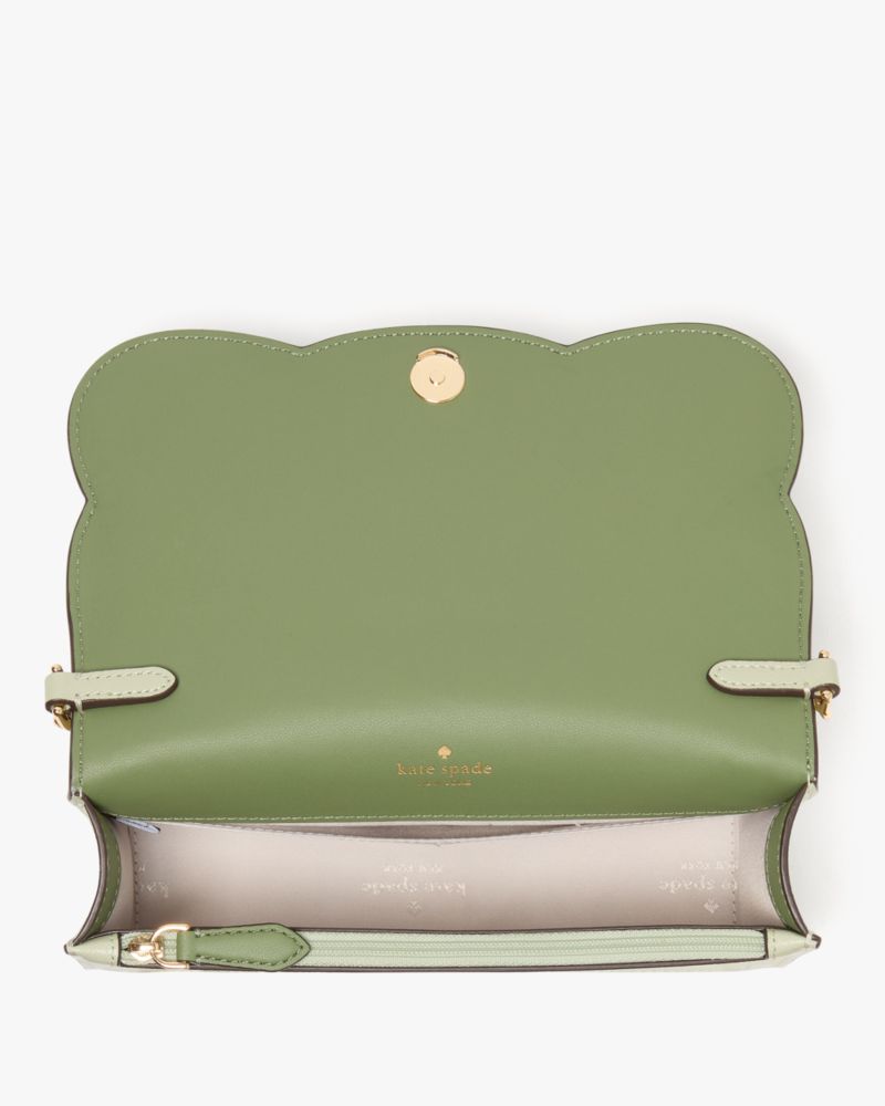 KateSpade Madison Floral Applique Willow Mini Crossbody Sage Bundle