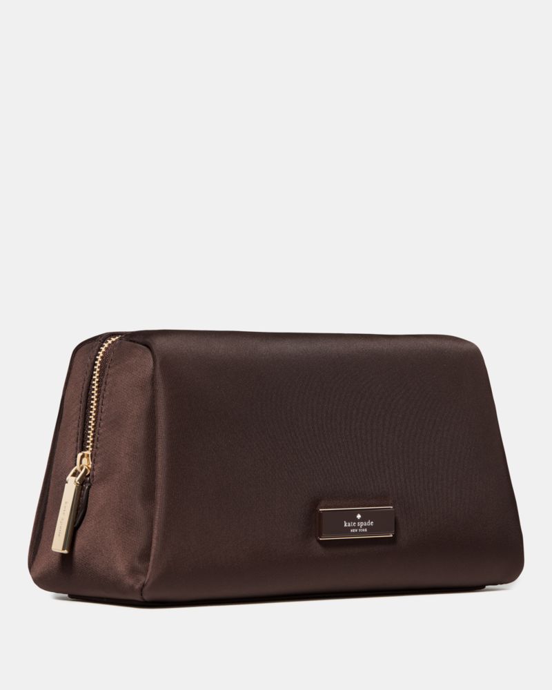 KateSpade Carter Nylon Cosmetic Pouch Hot Fudge