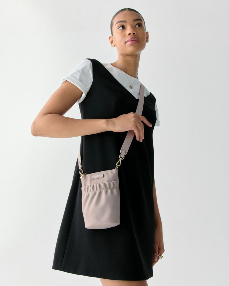KateSpade Carter Nylon Phone Crossbody Cozy Grey