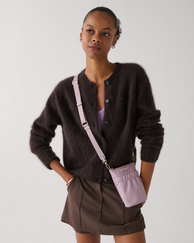 KateSpade Carter Nylon Phone Crossbody Bag Lavender Smoke