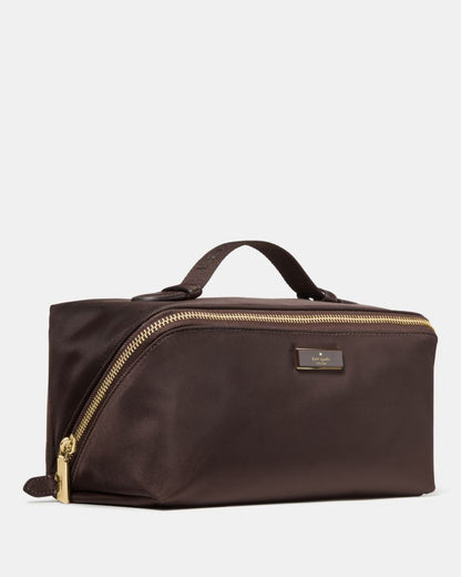 KateSpade Carter Nylon Travel Cosmetic Pouch Hot Fudge