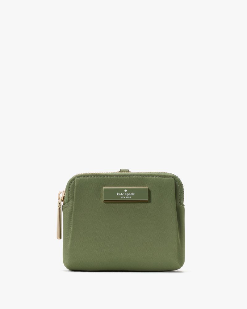 KateSpade Carter Nylon Card Case Lanyard Cedar Stand