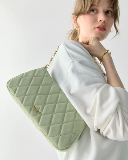 KateSpade Carey Quilted Studs Small Convertible Crossbody Sage Bundle