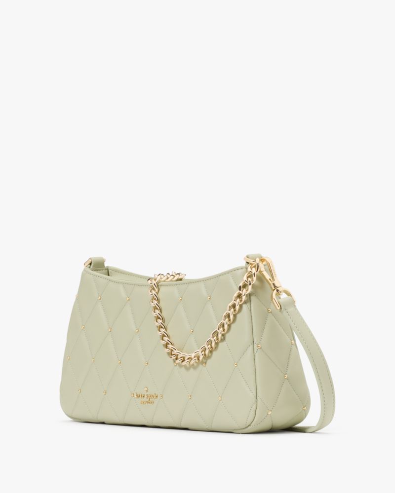 KateSpade Carey Quilted Studs Small Convertible Crossbody Sage Bundle