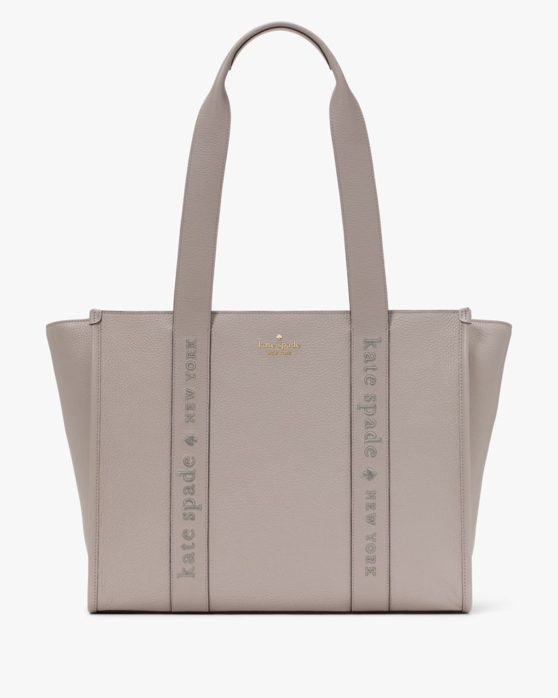 KateSpade Kip Leather Large Tote Cozy Grey