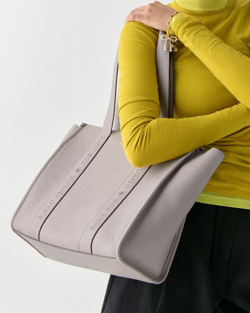 KateSpade Kip Leather Large Tote Cozy Grey