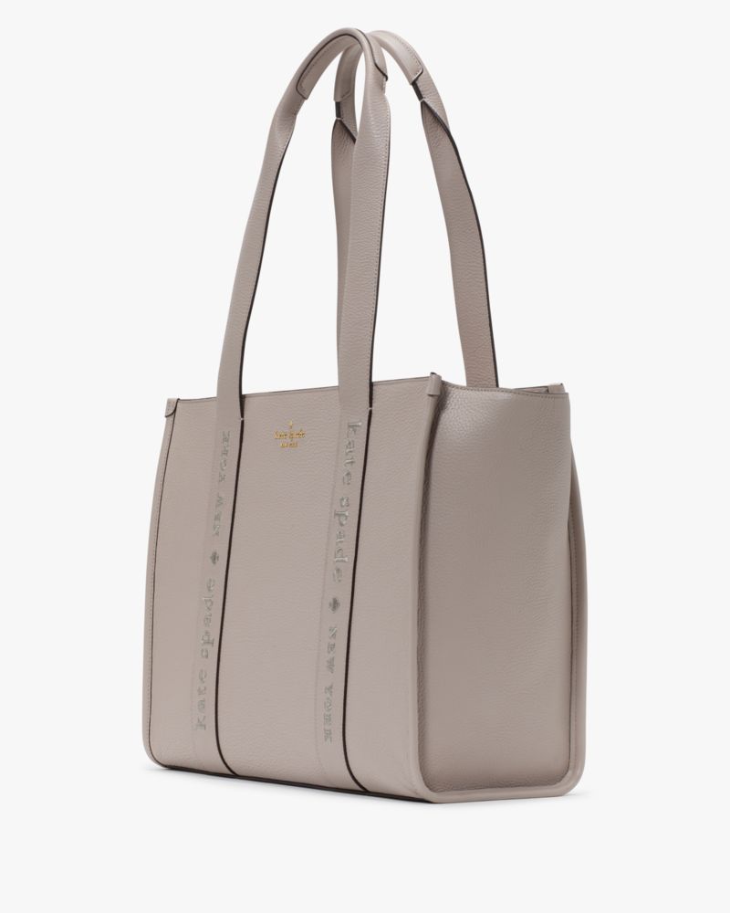 KateSpade Kip Leather Large Tote Cozy Grey