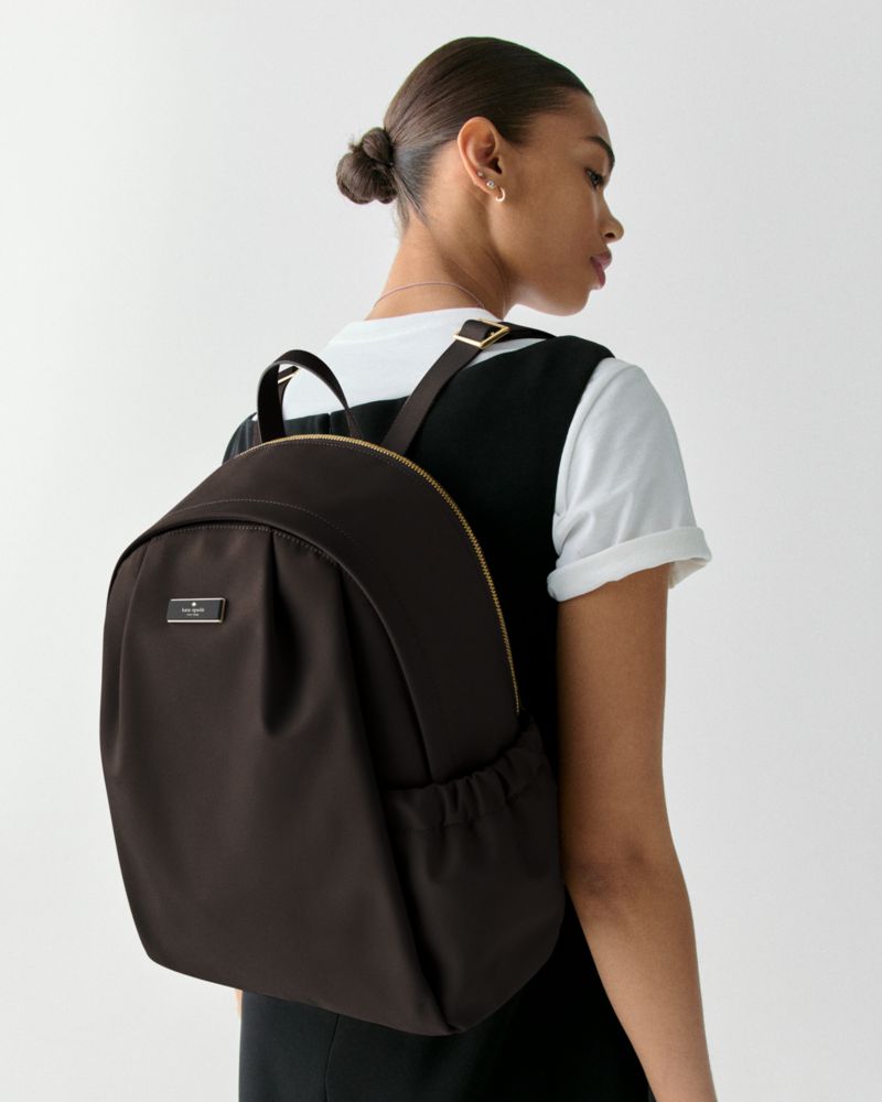 KateSpade Carter Nylon Large Backpack Hot Fudge