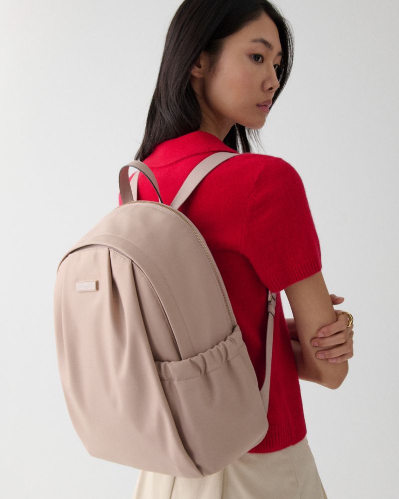 KateSpade Carter Nylon Large Backpack Warm Beige