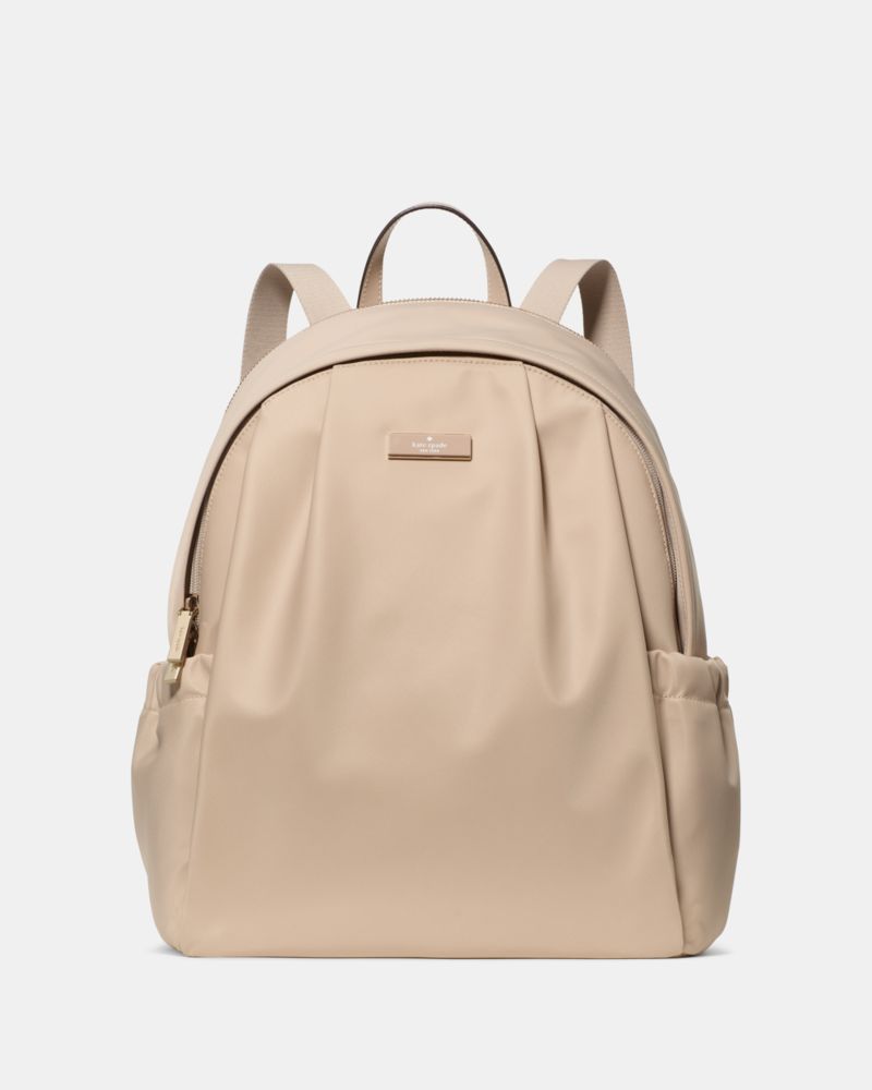 KateSpade Carter Nylon Large Backpack Warm Beige