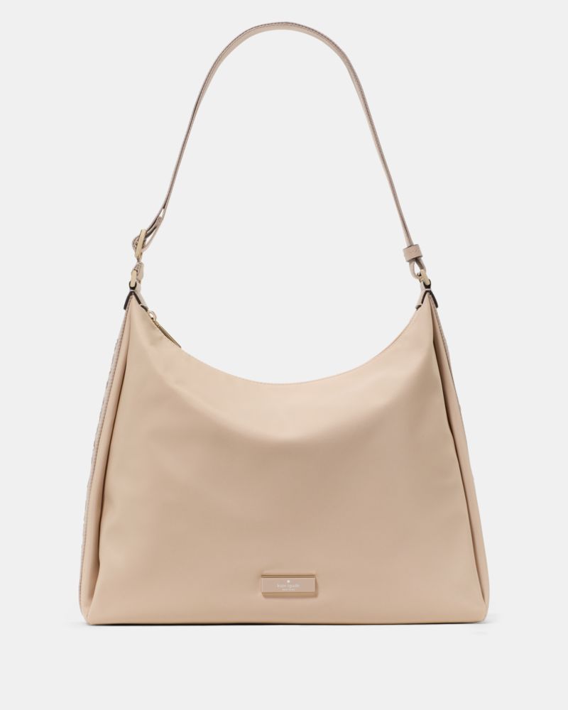 KateSpade Carter Nylon Large Convertible Crossbody Warm Beige