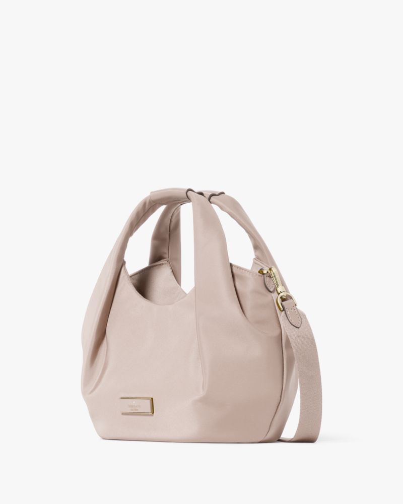 KateSpade Carter Nylon Small Pleated Crossbody Cozy Grey