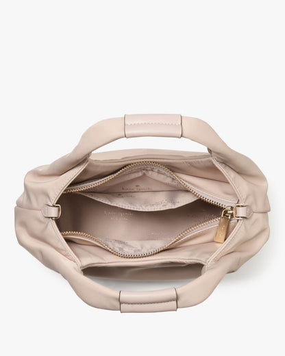KateSpade Carter Nylon Small Pleated Crossbody Cozy Grey